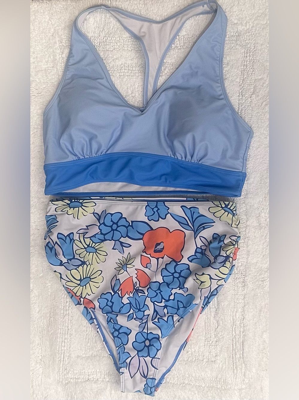 Light Blue Nani Swimwear Floral Two-Piece Swim Set
